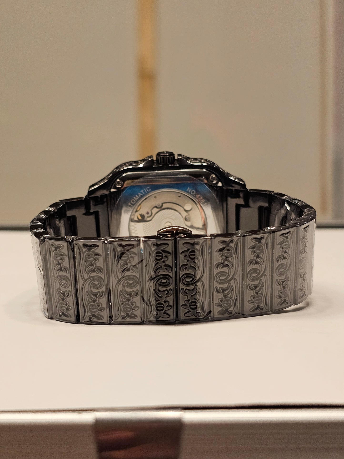 Black Engraved Roman Dial – Meiruiqi Automatic Men’s Watch