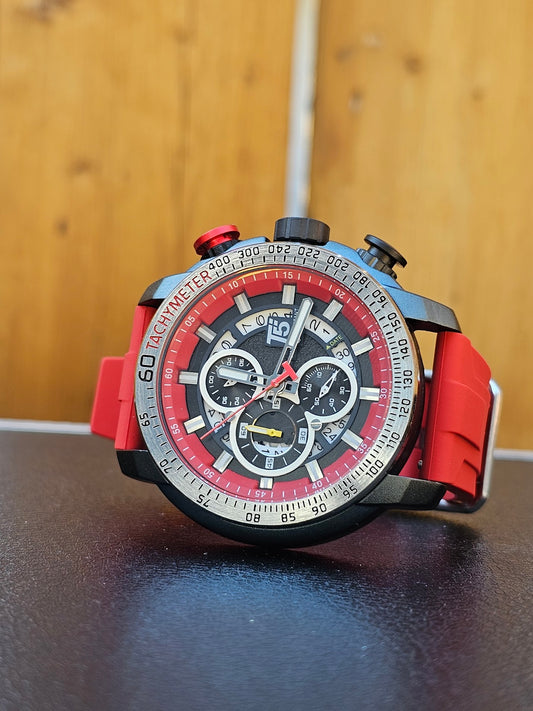 T5 Men's Sport Chronograph Watch – Red Edition | Bold Performance & Style