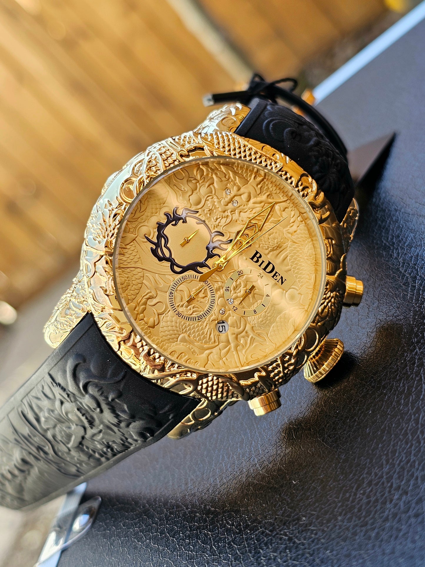 Golden Dragon BiDen Men's Watch – Bold. Intricate. Unforgettable.
