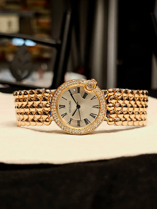 OULINI Crystal Elegance – Women’s Luxury Gold Bracelet Watch