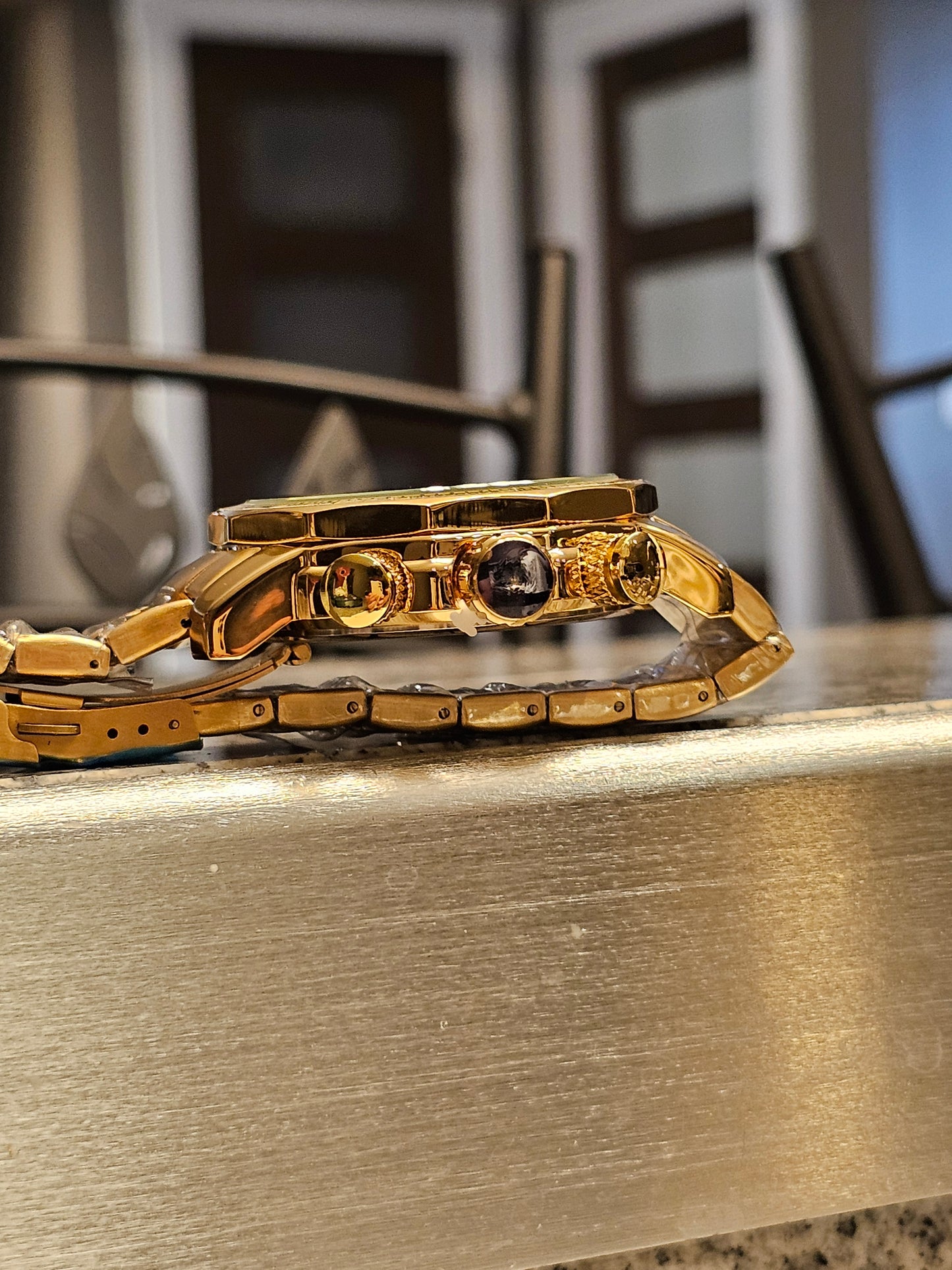 LIGE Gold Chronograph Sport Watch – Bold & Luxurious Style