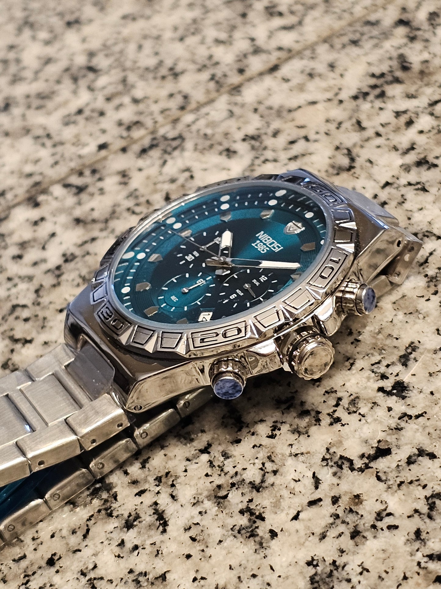 Bold & Brilliant: NIBOSI Chrono Blue Steel Quartz Watch