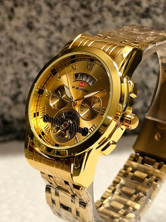 Va Va Voom Men’s Gold Chronograph – Luxury Redefined