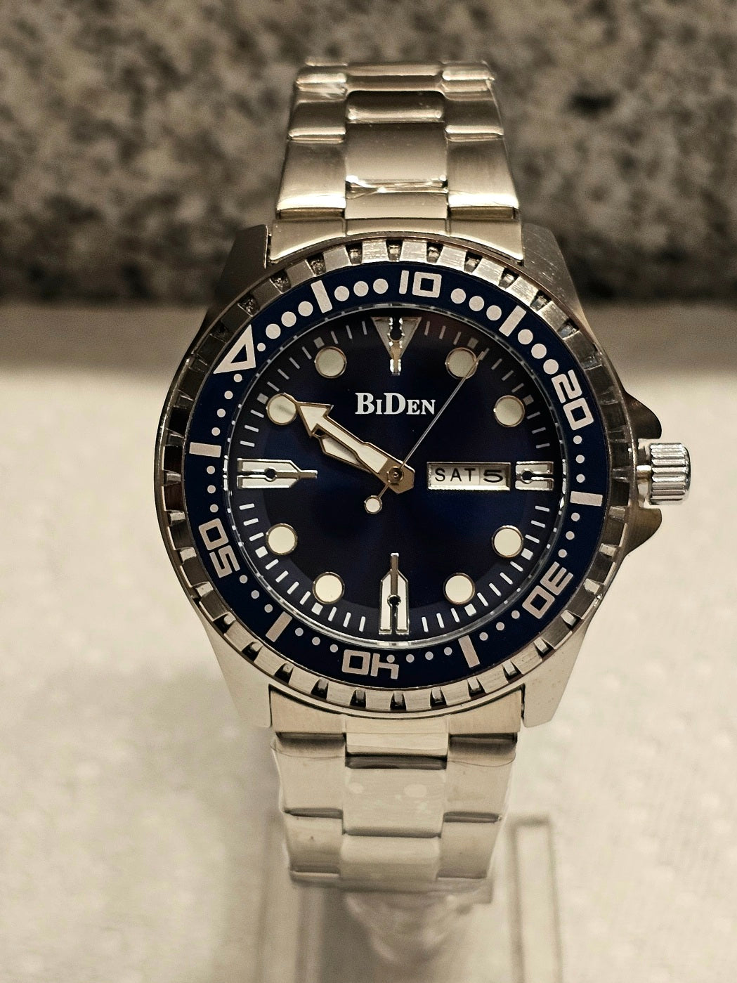 BiDen Men's Quartz Watch – Full Calendar, Luminous Dial | Available in Black-Gold, Blue-Rose, and Silver-Blue