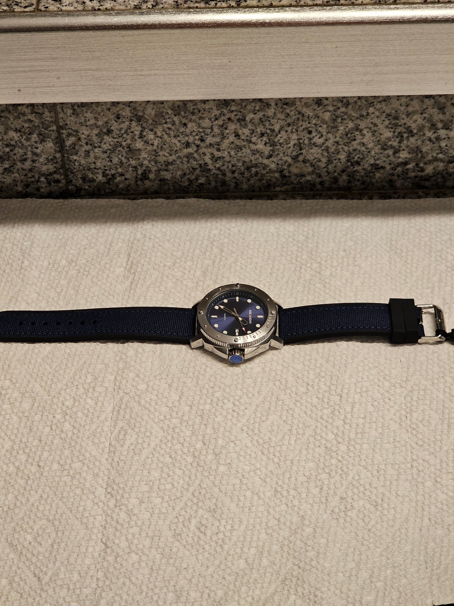 AOCASDIY Steel Edge Sport Watch – Blue Dial | Quartz Movement
