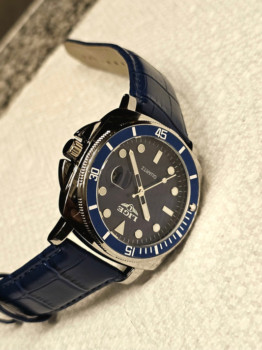 LIGE Ocean Blue Classic Quartz Watch – Leather Strap Edition