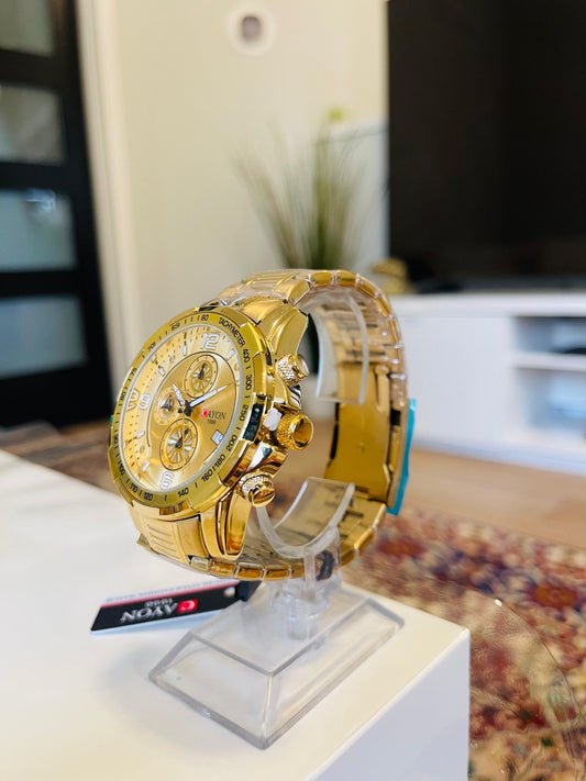 CAYON Gold Chronograph Quartz Watch (Men)