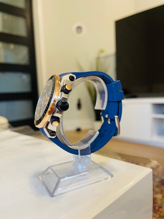 SANDA Sport Chronograph Quartz Watch – Blue Silicone Band