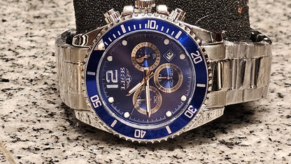 LIGE Luxury Chronograph Watch for Men – Bold Design in Black or Blue