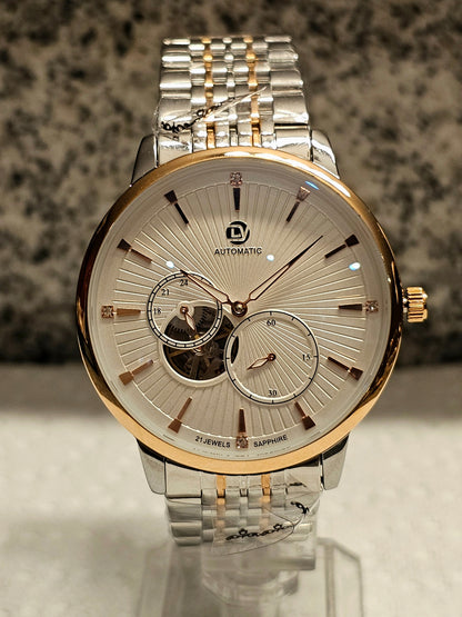DL Luxe Automatic – Two-Tone Silver &amp; Rose Gold Elegance