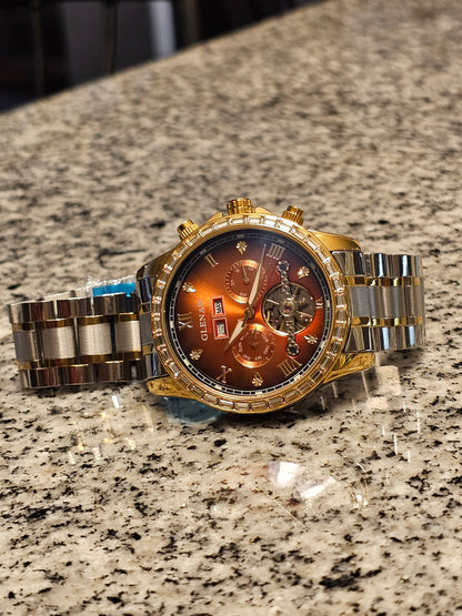 GLENAW Men’s Automatic Tourbillon Watch – Full Calendar & Waterproof