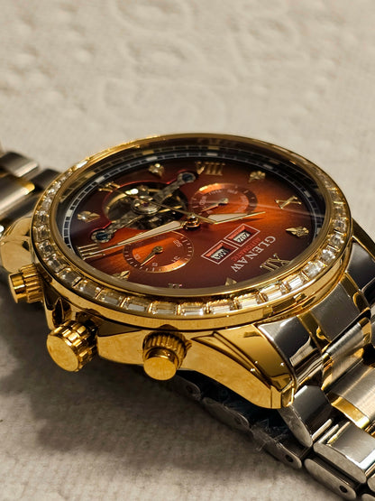 GLENAW Men’s Automatic Tourbillon Watch – Full Calendar & Waterproof