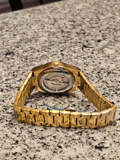 Sailang Gold Automatic Men's Watch with Emerald Green Dial &amp; Diamond Accents