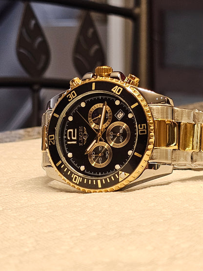 LIGE Luxury Chronograph Watch for Men – Bold Design in Black or Blue