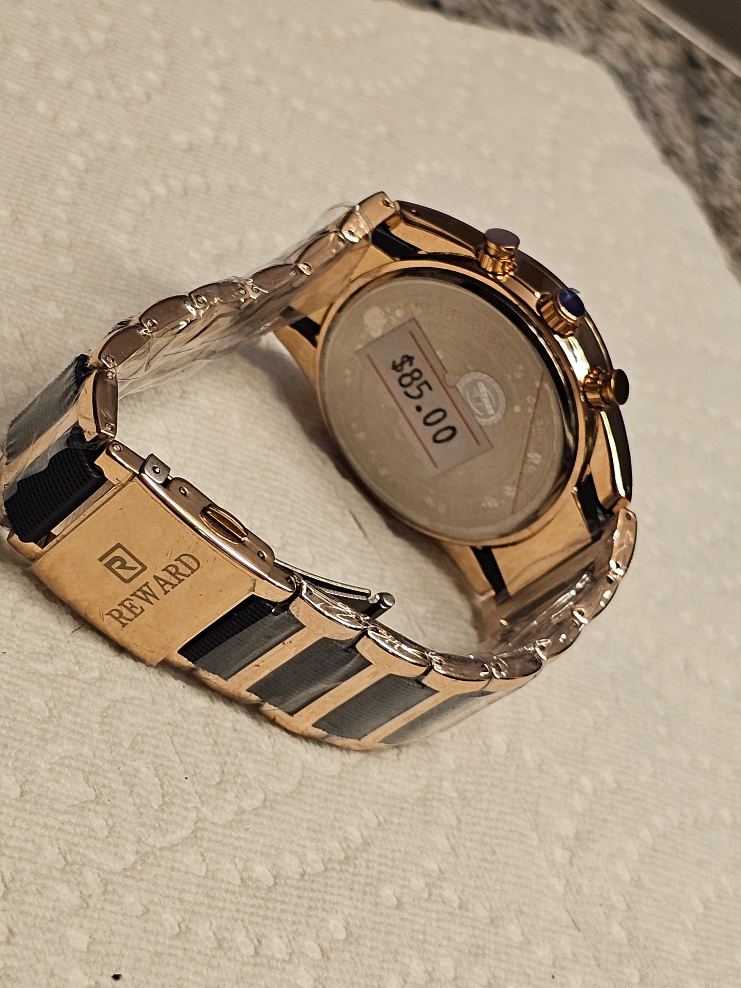 REWARD VIP Chronograph Quartz Watch – Blue &amp; Rose Gold Elegance