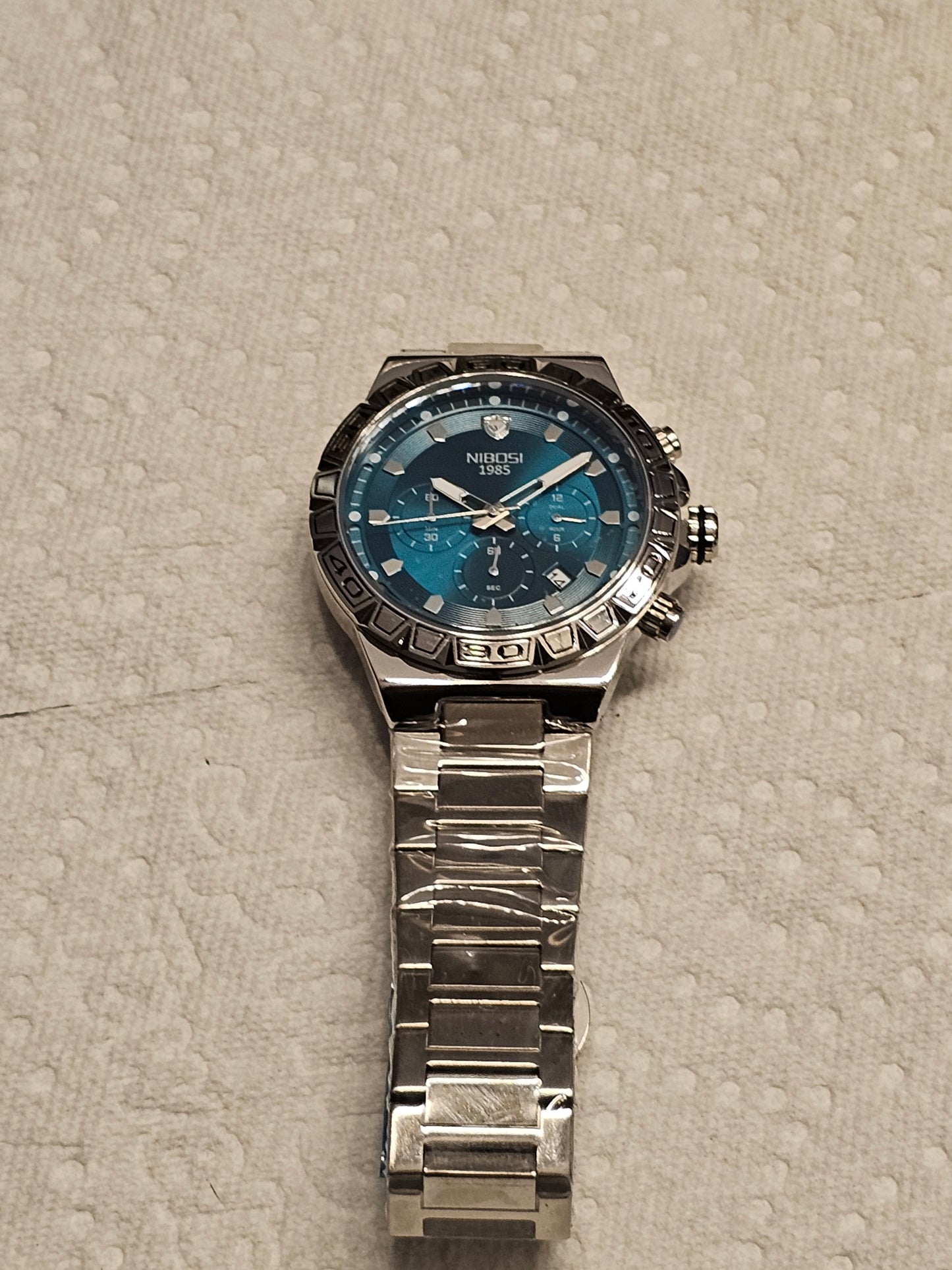 Bold &amp; Brilliant: NIBOSI Chrono Blue Steel Quartz Watch