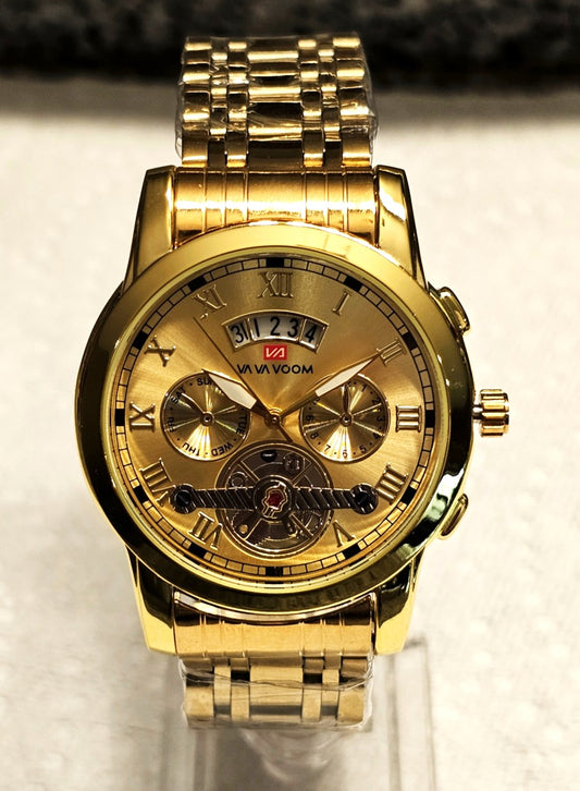 Va Va Voom Men’s Gold Chronograph – Luxury Redefined