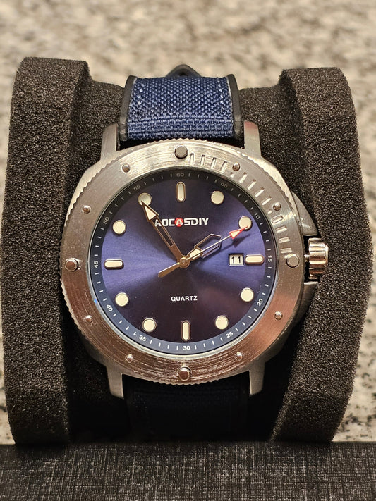 AOCASDIY Steel Edge Sport Watch – Blue Dial | Quartz Movement