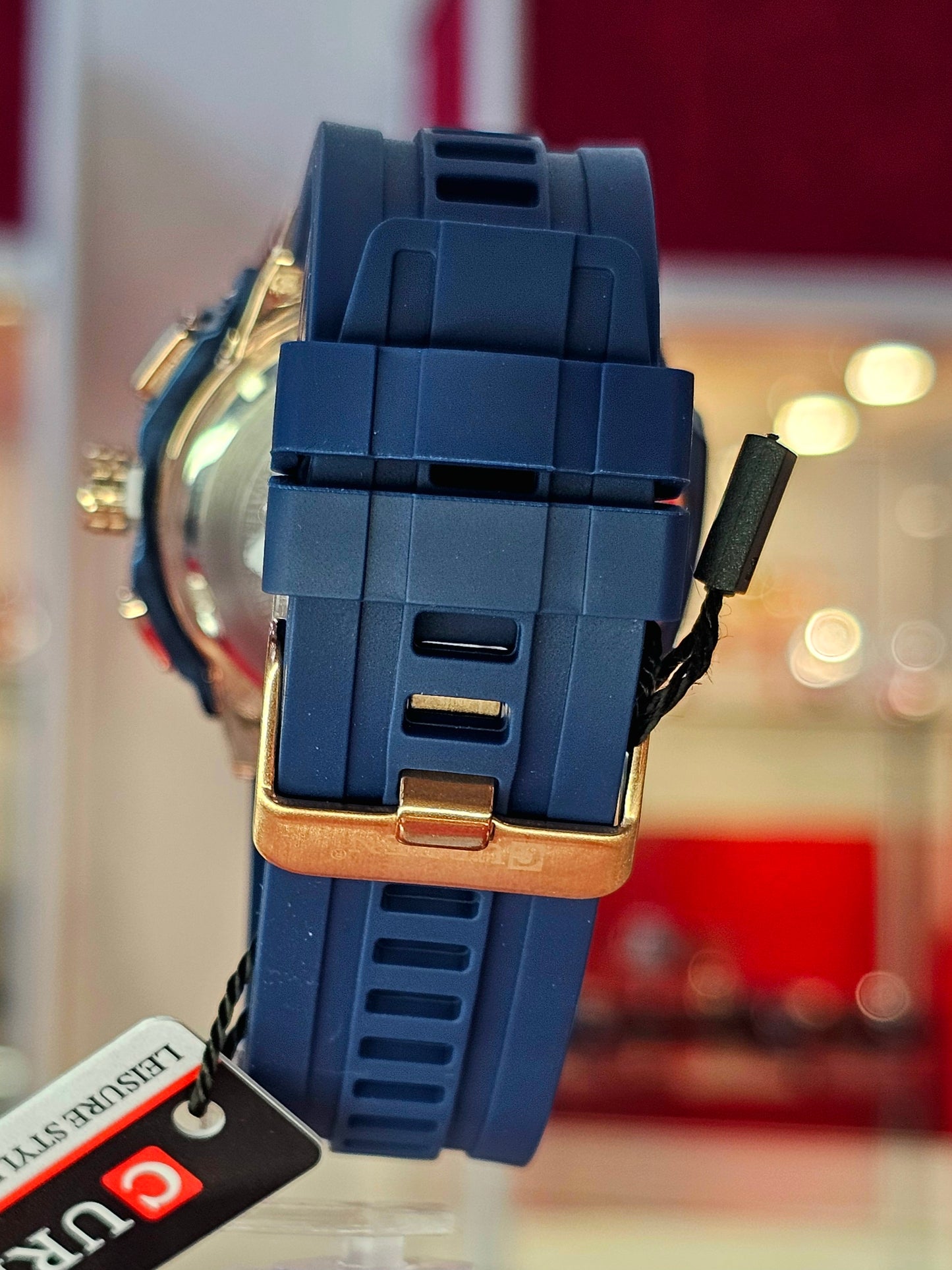 CURREN Navy & Rose Gold Chronograph Sport Watch – Bold, Precise, Powerful