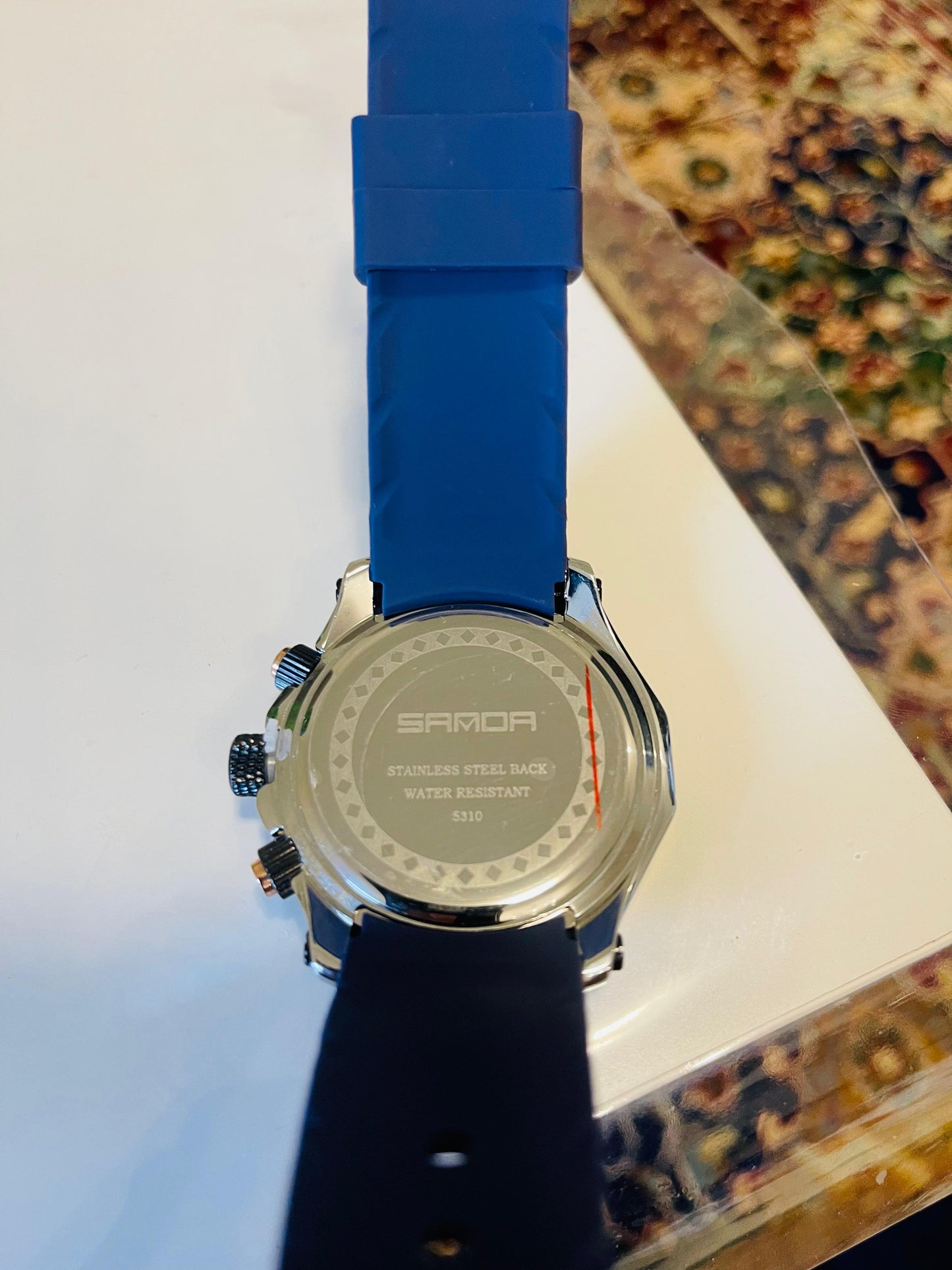 SANDA Sport Chronograph Quartz Watch – Blue Silicone Band