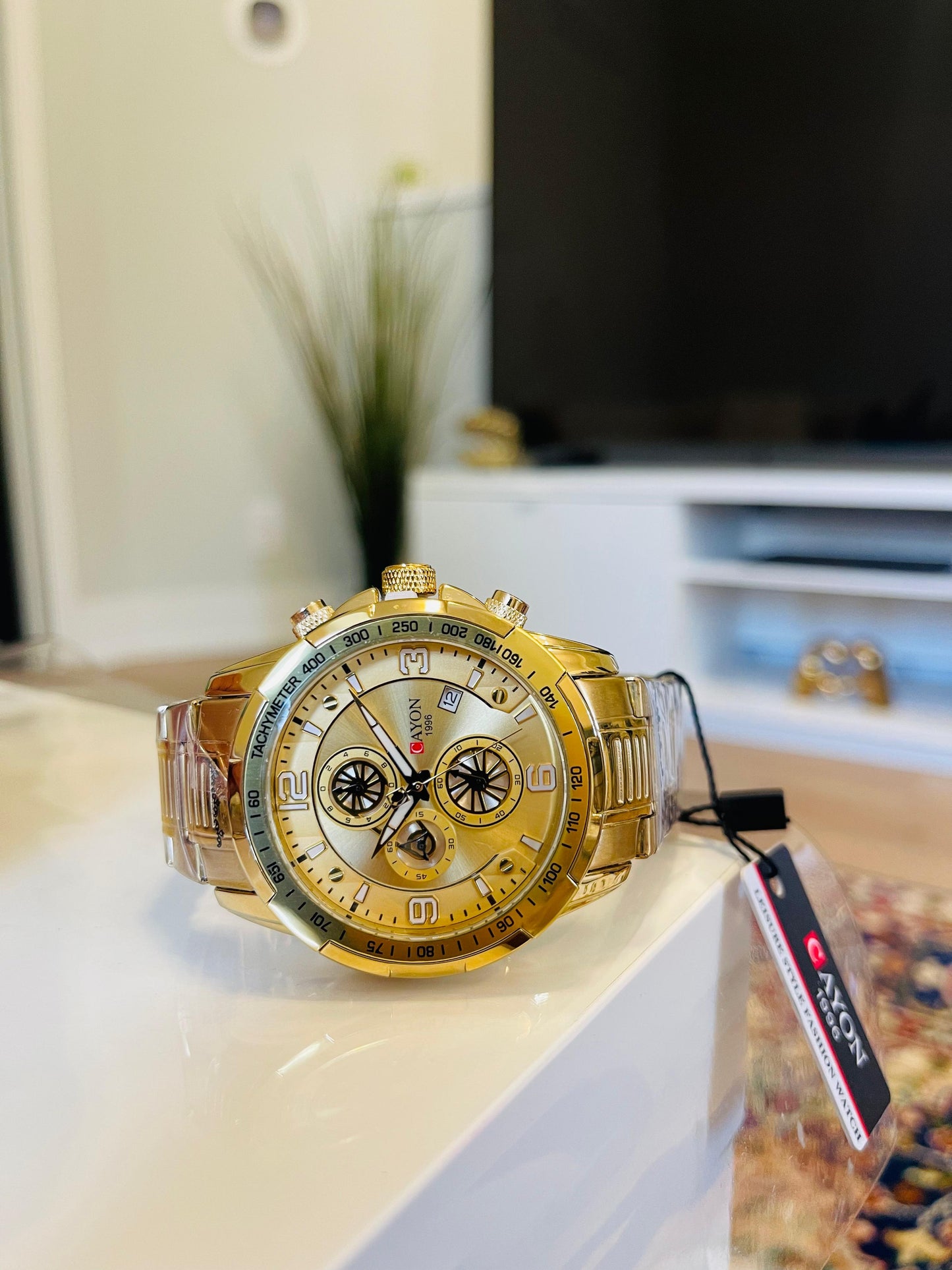CAYON Gold Chronograph Quartz Watch (Men)