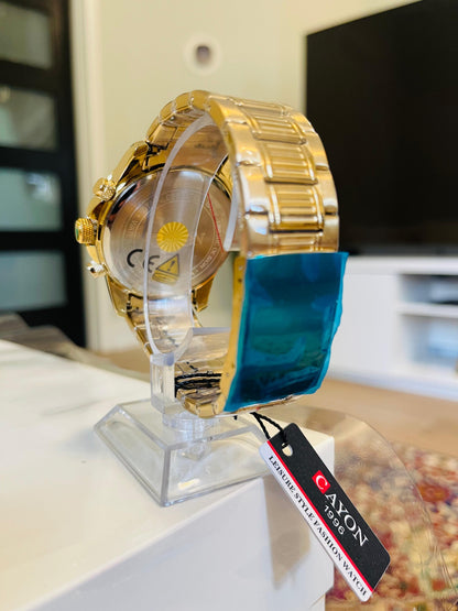 CAYON Gold Chronograph Quartz Watch (Men)