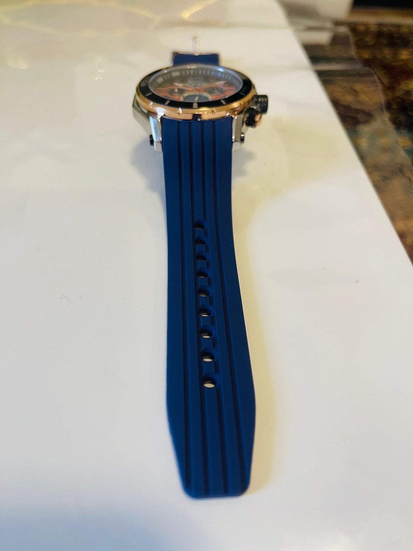 SANDA Sport Chronograph Quartz Watch – Blue Silicone Band